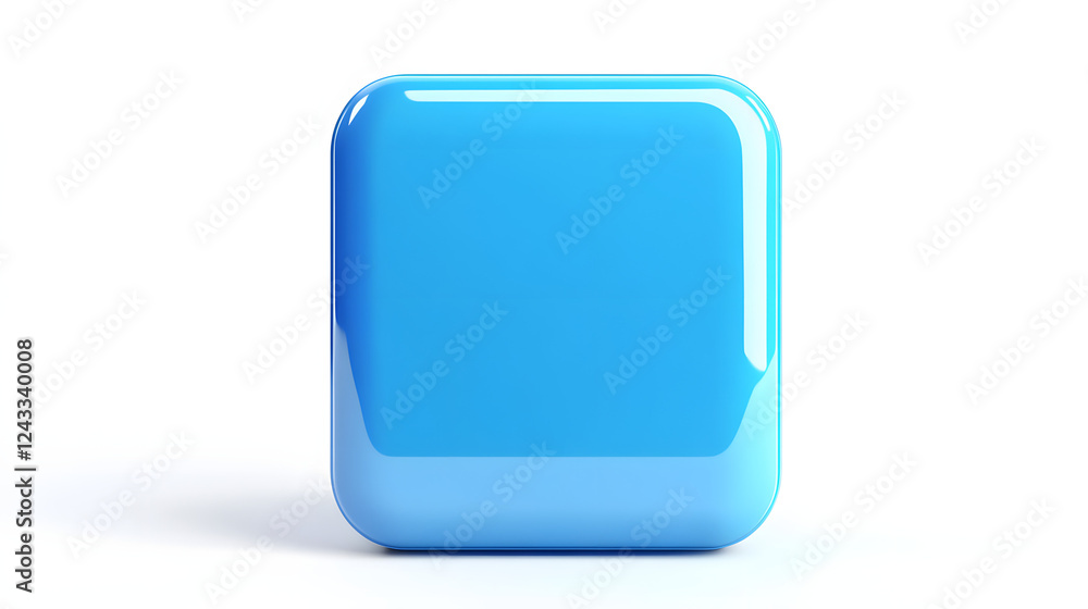 Blank Mobile application icon, button - Blue square with round corners. 3d rendering, white background
Blank Mobile application icon, button - Blue square with round corners. 3d rendering, white background