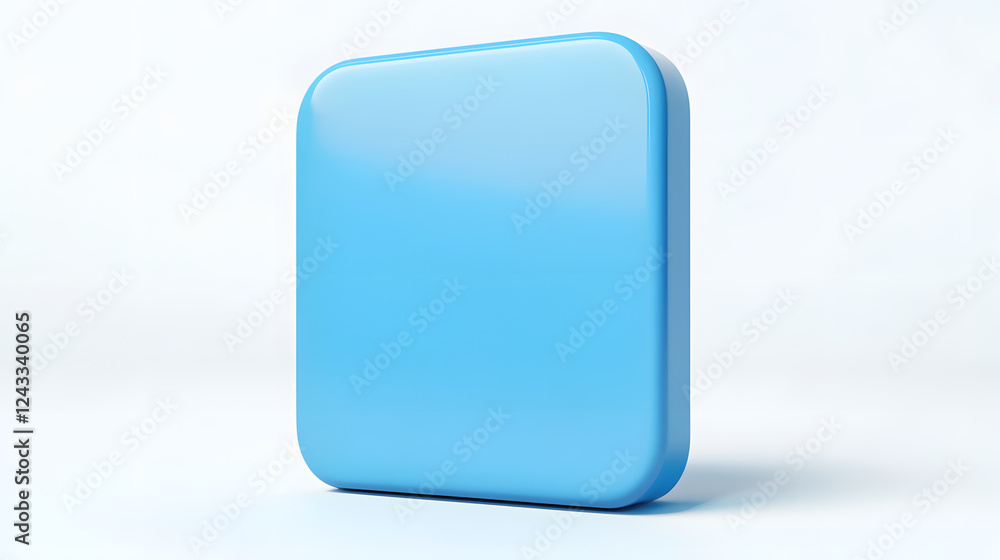 Blank Mobile application icon, button - Blue square with round corners. 3d rendering, white background
Blank Mobile application icon, button - Blue square with round corners. 3d rendering, white background