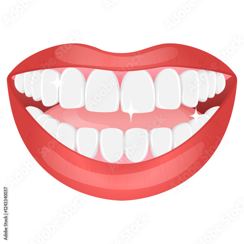 Vector image of mouth and teeth. Dentistry and dental treatment concept. Element for your design of banners, posters, articles, etc.