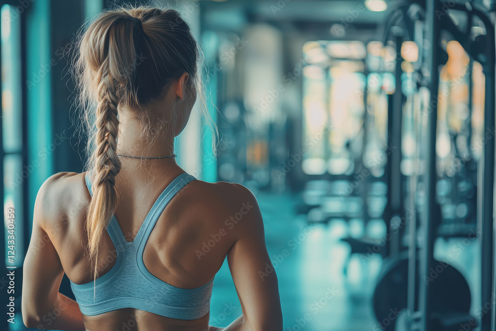 Woman lifting a barbell in a gym environment focusing on strength training and fitness activities for health and wellness Woman lifting a barbell in a gym environment focusing on strength training and fitness activities for health and wellness