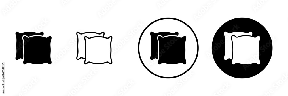 Pillow icon vector. Pillow sign and symbol. Comfortable fluffy pillow Pillow icon vector. Pillow sign and symbol. Comfortable fluffy pillow