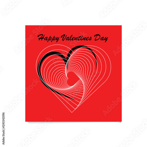 Red and white color love shape Valentine day