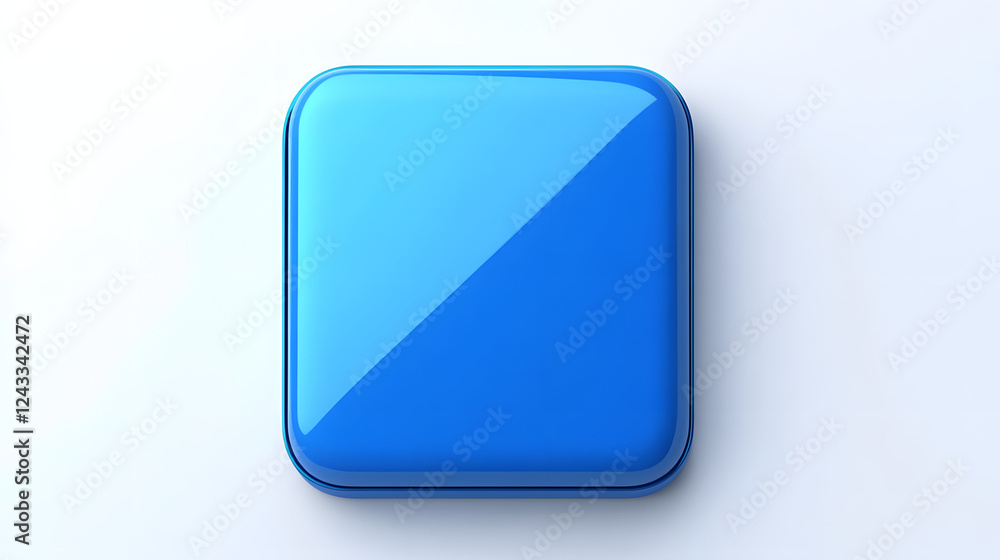 Blank Mobile application icon, button - Blue square with round corners. 3d rendering, white background
Blank Mobile application icon, button - Blue square with round corners. 3d rendering, white background