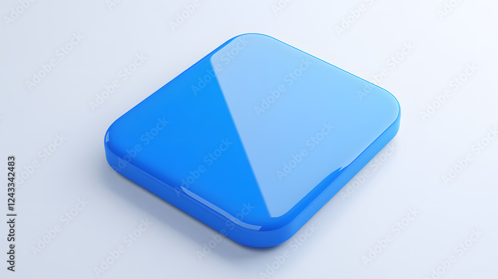 Blank Mobile application icon, button - Blue square with round corners. 3d rendering, white background
Blank Mobile application icon, button - Blue square with round corners. 3d rendering, white background