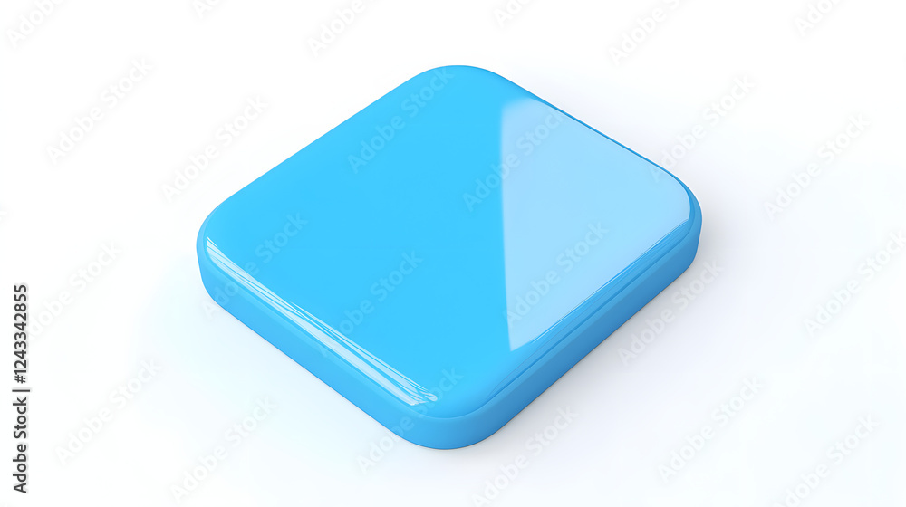 Blank Mobile application icon, button - Blue square with round corners. 3d rendering, white background
Blank Mobile application icon, button - Blue square with round corners. 3d rendering, white background