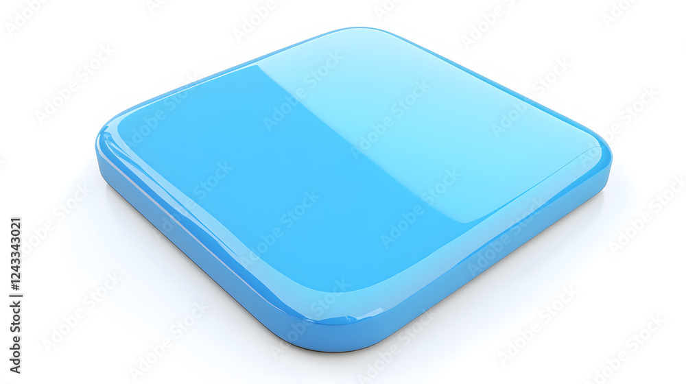 Blank Mobile application icon, button - Blue square with round corners. 3d rendering, white background
Blank Mobile application icon, button - Blue square with round corners. 3d rendering, white background