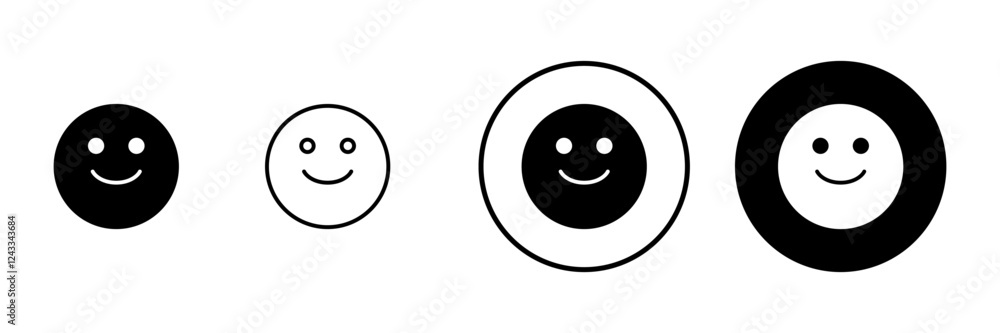 Fototapeta premium Smile icon vector. smile emoticon icon. feedback sign and symbol