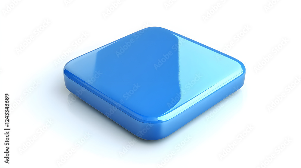 Blank Mobile application icon, button - Blue square with round corners. 3d rendering, white background
Blank Mobile application icon, button - Blue square with round corners. 3d rendering, white background