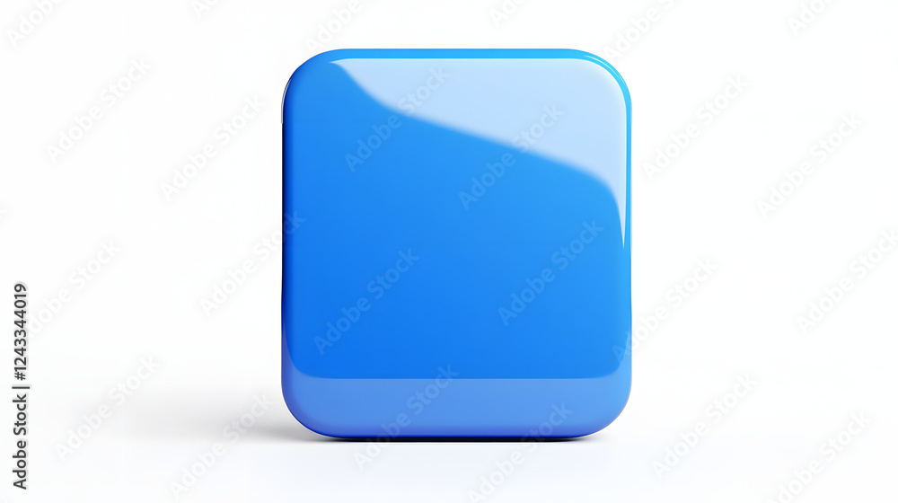 Blank Mobile application icon, button - Blue square with round corners. 3d rendering, white background
Blank Mobile application icon, button - Blue square with round corners. 3d rendering, white background