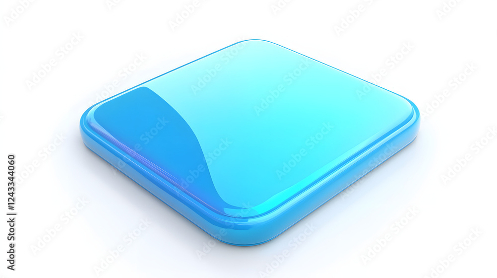 Blank Mobile application icon, button - Blue square with round corners. 3d rendering, white background
Blank Mobile application icon, button - Blue square with round corners. 3d rendering, white background