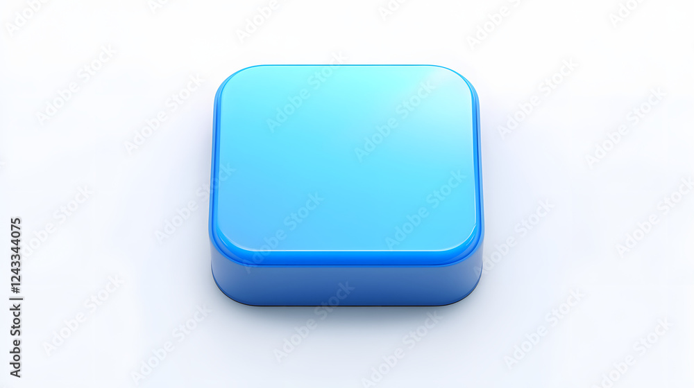 Blank Mobile application icon, button - Blue square with round corners. 3d rendering, white background
Blank Mobile application icon, button - Blue square with round corners. 3d rendering, white background