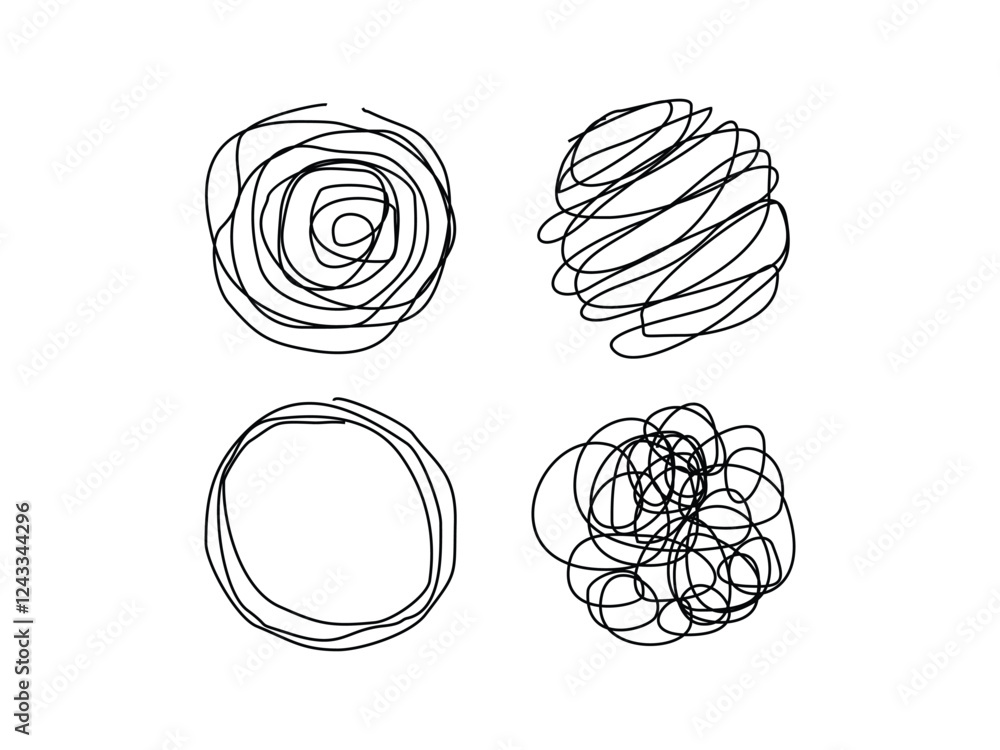 round shapes scribble symbol design vector illustration on transparent background round shapes scribble symbol design vector illustration on transparent background