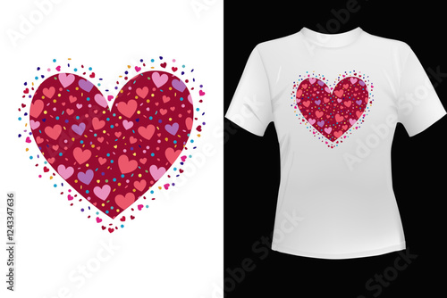 Valentine's Day T Shirt Design Illustration For Print, Poster, Card, Mug, Bag, Invitation.