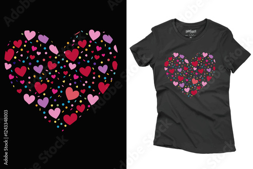 Valentine's Day T Shirt Design Illustration For Print, Poster, Card, Mug, Bag, Invitation.