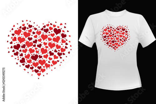 Valentine's Day T Shirt Design Illustration For Print, Poster, Card, Mug, Bag, Invitation.