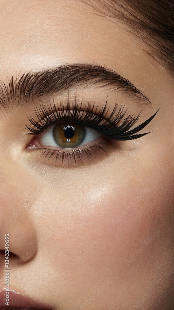 Fototapeta premium High-Quality Lash Clusters with Fine, Wispy Fibers and Thin Bands Isolated on a White Background