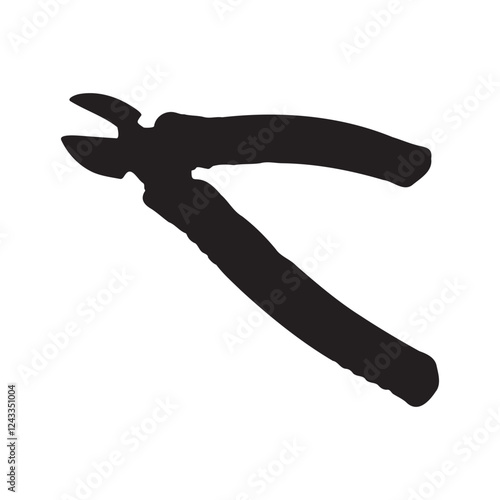 Single Wire Cutter Silhouette Vector Illustration