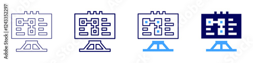 Social media campaign icon in 4 different styles. Thin Line, Line, Bold, and Bold Line. Duotone style. Editable stroke