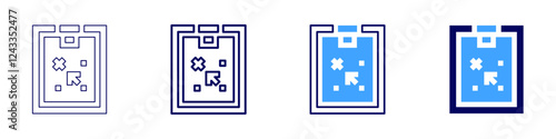 Social media goals icon in 4 different styles. Thin Line, Line, Bold, and Bold Line. Duotone style. Editable stroke