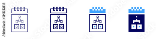 Social media research icon in 4 different styles. Thin Line, Line, Bold, and Bold Line. Duotone style. Editable stroke