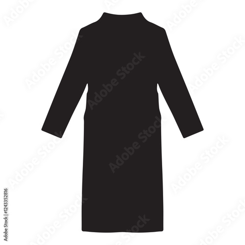 Women's Waffle Full-Length Robe Silhouette Vector Illustration