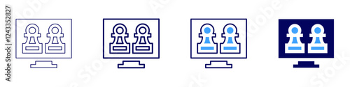 Social media positioning icon in 4 different styles. Thin Line, Line, Bold, and Bold Line. Duotone style. Editable stroke