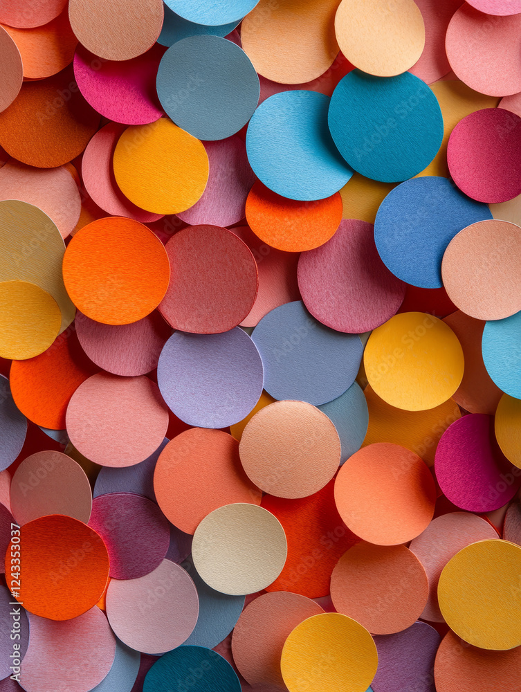Colorful paper circles layered in an abstract pattern. Colorful paper circles layered in an abstract pattern.