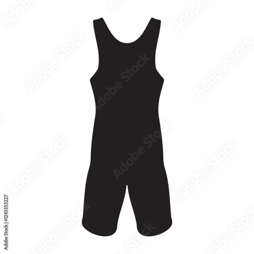 Workout Wrestling Singlet Silhouette Vector Illustration