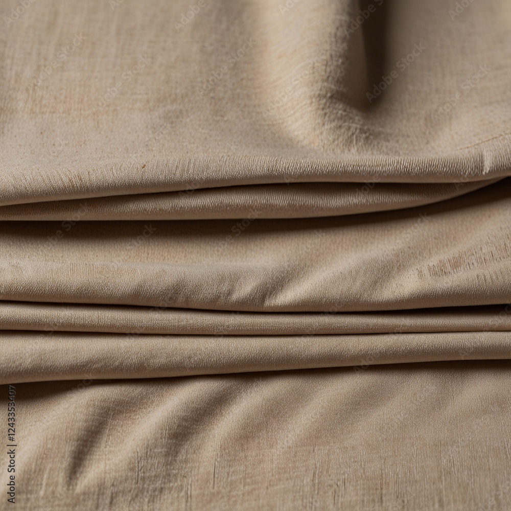 Fototapeta premium Close Up Beige Fabric Draped Texture Photography