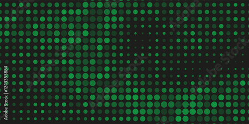 Pixel Disintegration Green and Black Background. Vector