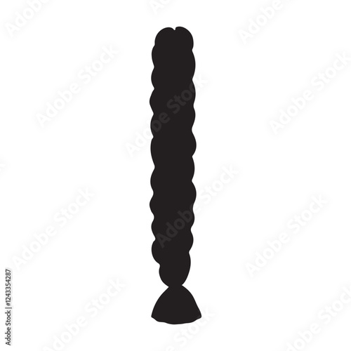 Braiding Hair Extension Silhouette Vector Illustration