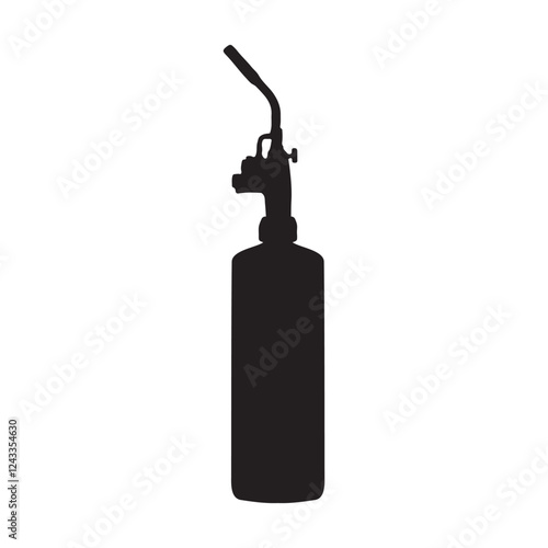 Butane Gas Torch Can Silhouette Vector Illustration