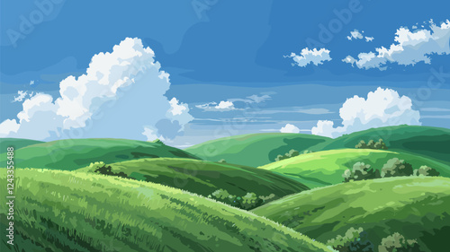 Rolling Green Hills Landscape