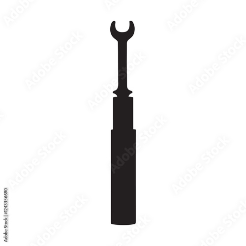 Full Head Torque Wrench Silhouette Vector Illustration