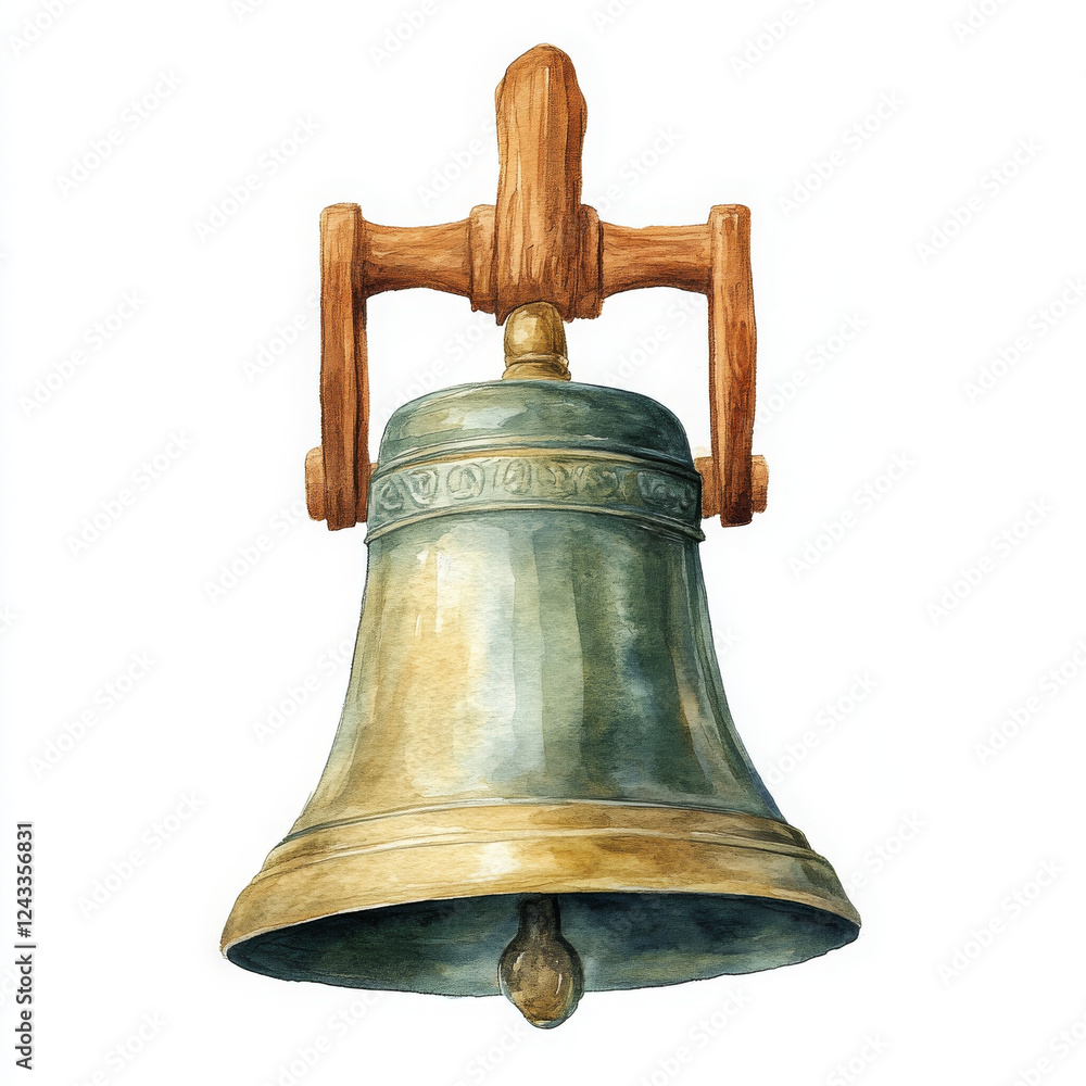 Illustration of bell radiates rustic charm and invites warmth Illustration of bell radiates rustic charm and invites warmth