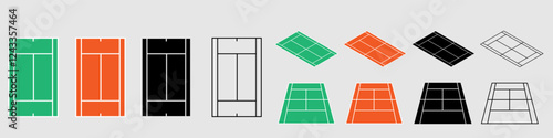 Tennis court icon vector set. Tennis illustration sign collection. Sport symbol or logo.