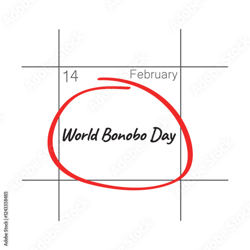 World Bonobo Day, February 14 - calendar date.