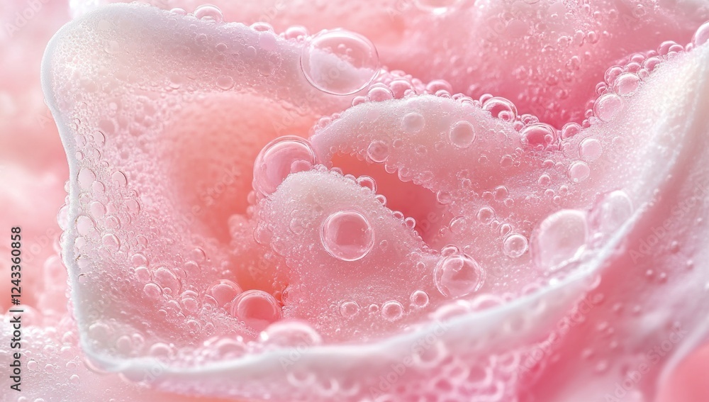 Pink Rose Petals with Bubbles: A Macro Photography of Delicate Beauty Pink Rose Petals with Bubbles: A Macro Photography of Delicate Beauty