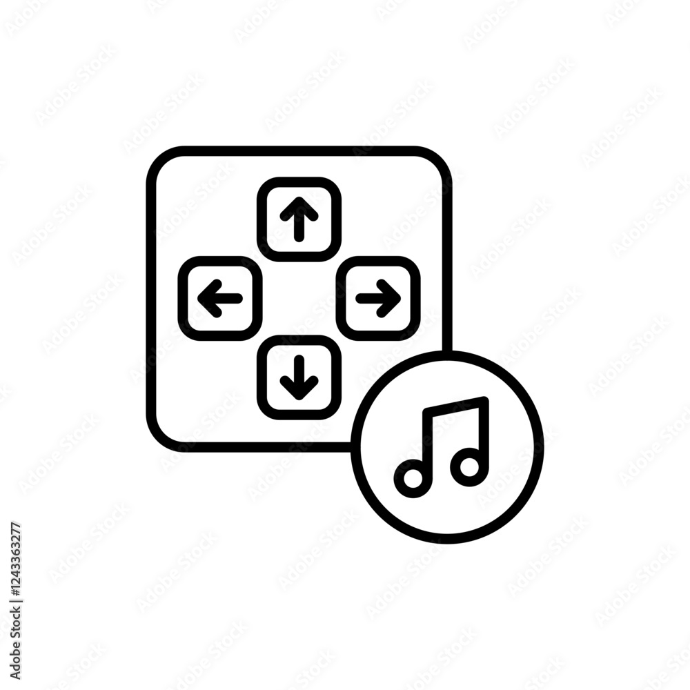Rhythm game outline icons, minimalist vector illustration ,simple transparent graphic element .Isolated on white background Rhythm game outline icons, minimalist vector illustration ,simple transparent graphic element .Isolated on white background