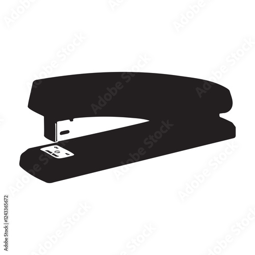 Office Stapler Silhouette Vector Illustration
