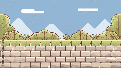 Game Landscape Background Stone Wall