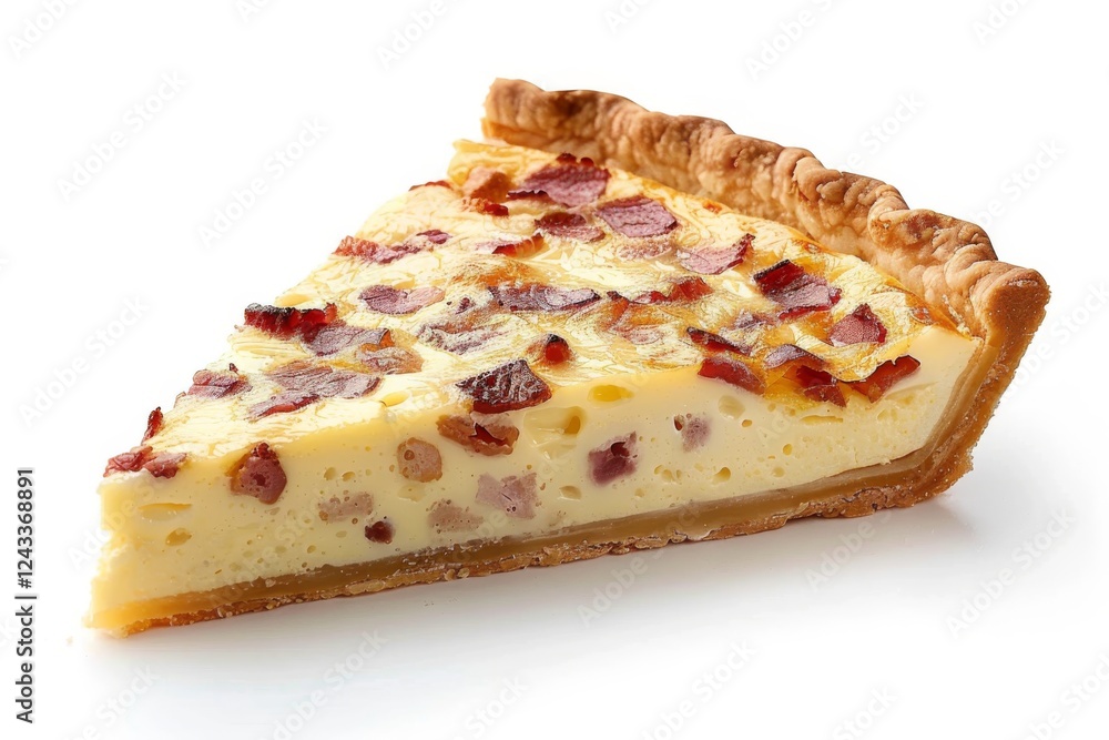 Quiche Lorraine on White Background Quiche Lorraine on White Background