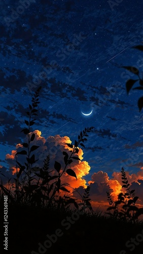 Night view in Forest 