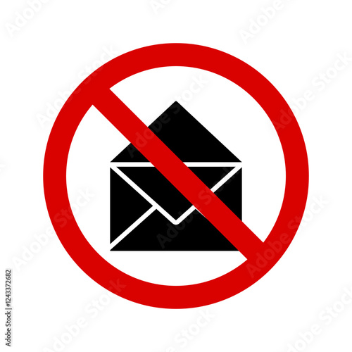 Warning do not e mail or message sign and symbol graphic design vector