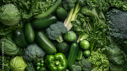 A background featuring an array of green vegetables.