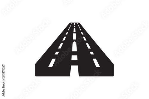 high road vector silhouette isolated in white background