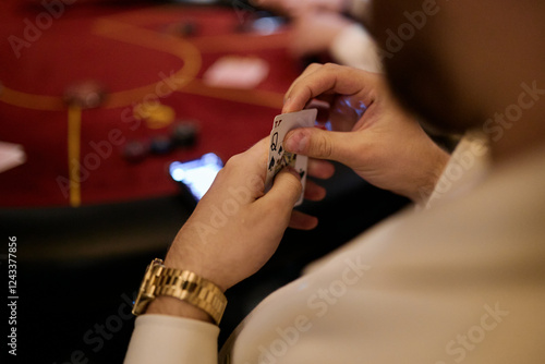 Evening poker and roulette game at the casino photo