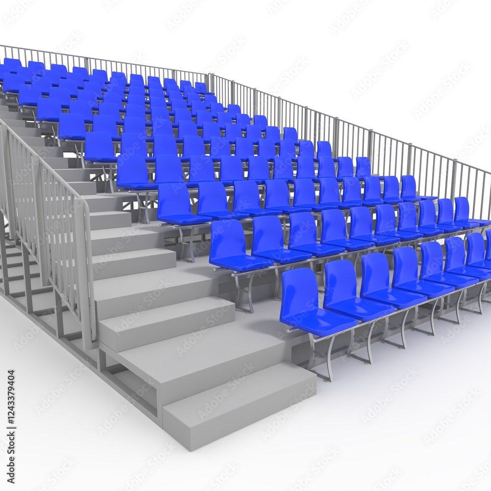 Fototapeta premium 3d render Bleachers design element. Furniture