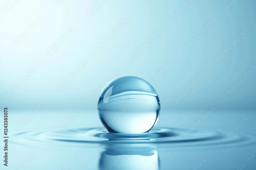 Crystal-Clear Water Droplet Resting on Smooth Glass – Soft Lighting Creates Stunning Reflections, Enhancing Purity and Transparency with a Blurred Background for a Minimalist and Modern Aesthetic Crystal-Clear Water Droplet Resting on Smooth Glass – Soft Lighting Creates Stunning Reflections, Enhancing Purity and Transparency with a Blurred Background for a Minimalist and Modern Aesthetic