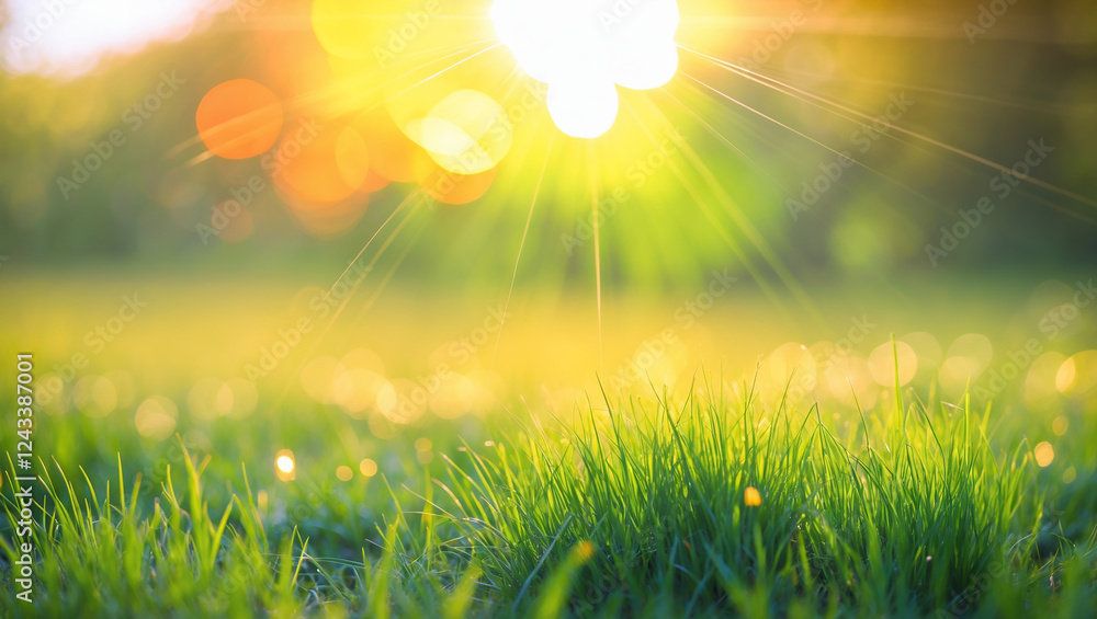 Fototapeta premium Sunlit Green Grass